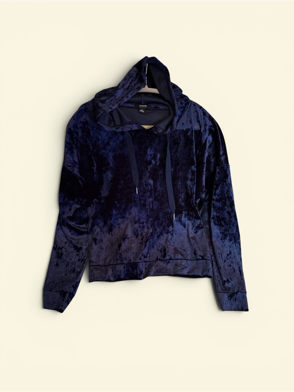 Alfani Navy Velvet Hoodie Sweatshirt